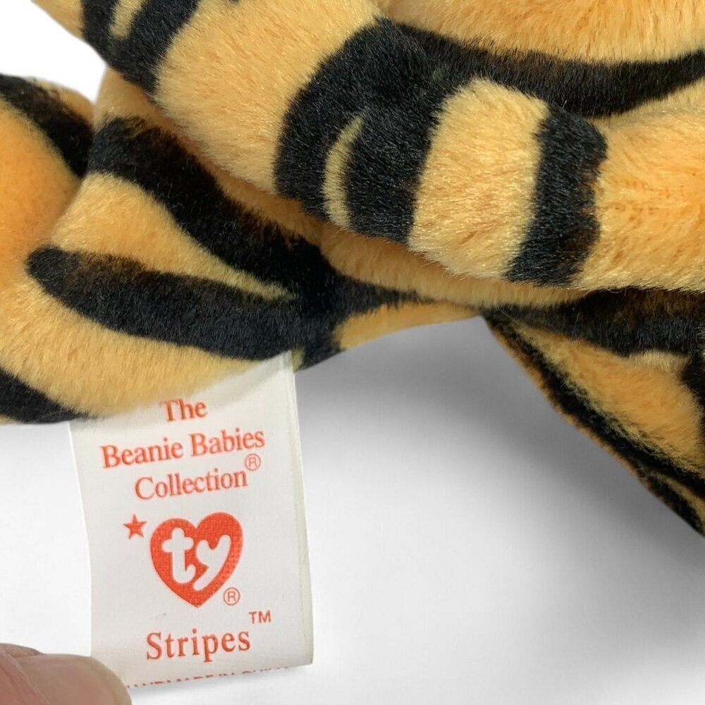 TY Beanie Babies "Stripes" The Tiger 8" Plush Toy Collectible 1995 NWT - Picture 2 of 6